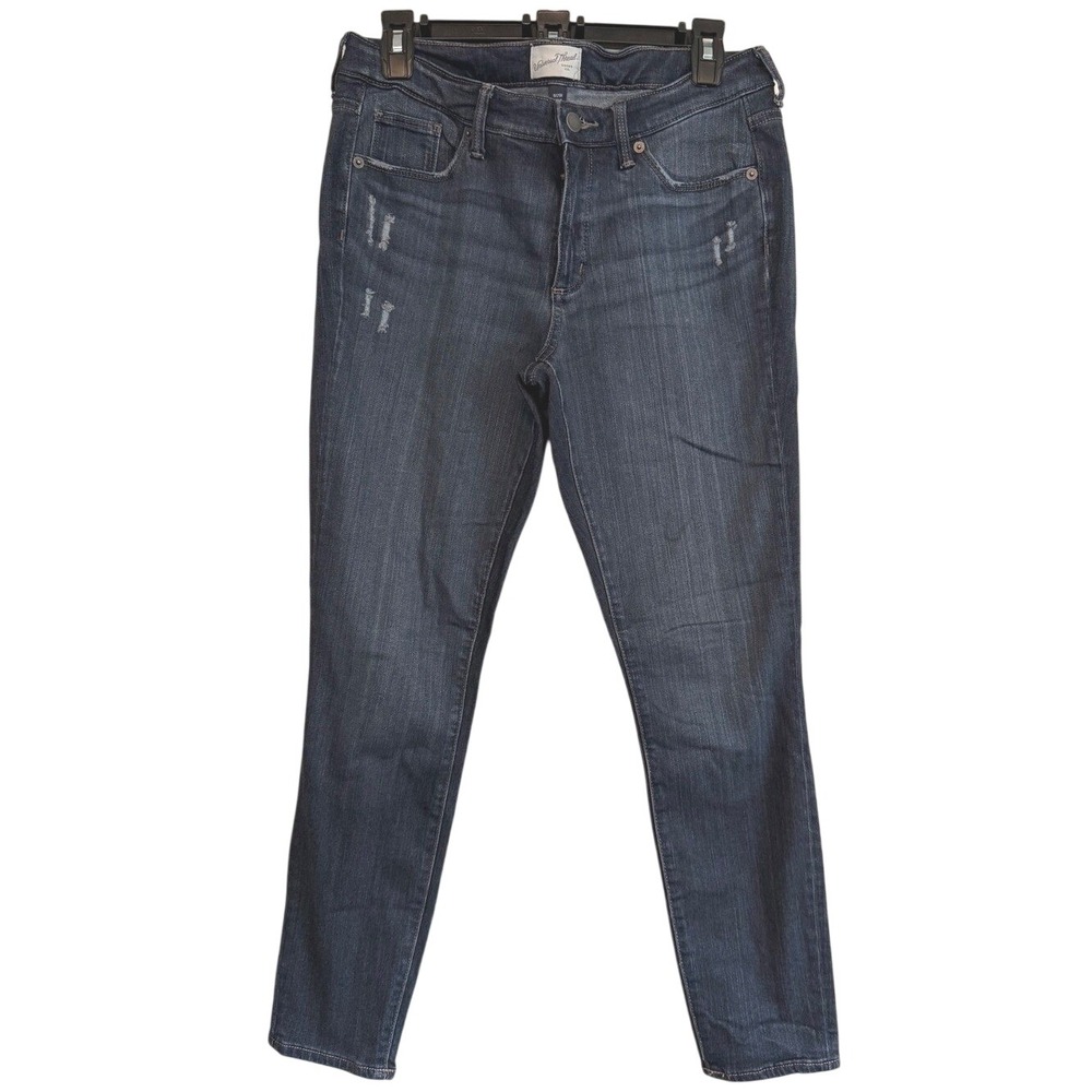 Universal Thread‎ Mid Rise Skinny Jeans Dark Wash Distressed 8 29R Casual Chic